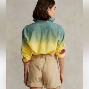 A14 Bugatchi Women Color Block Long Sleeve‎ Shirt